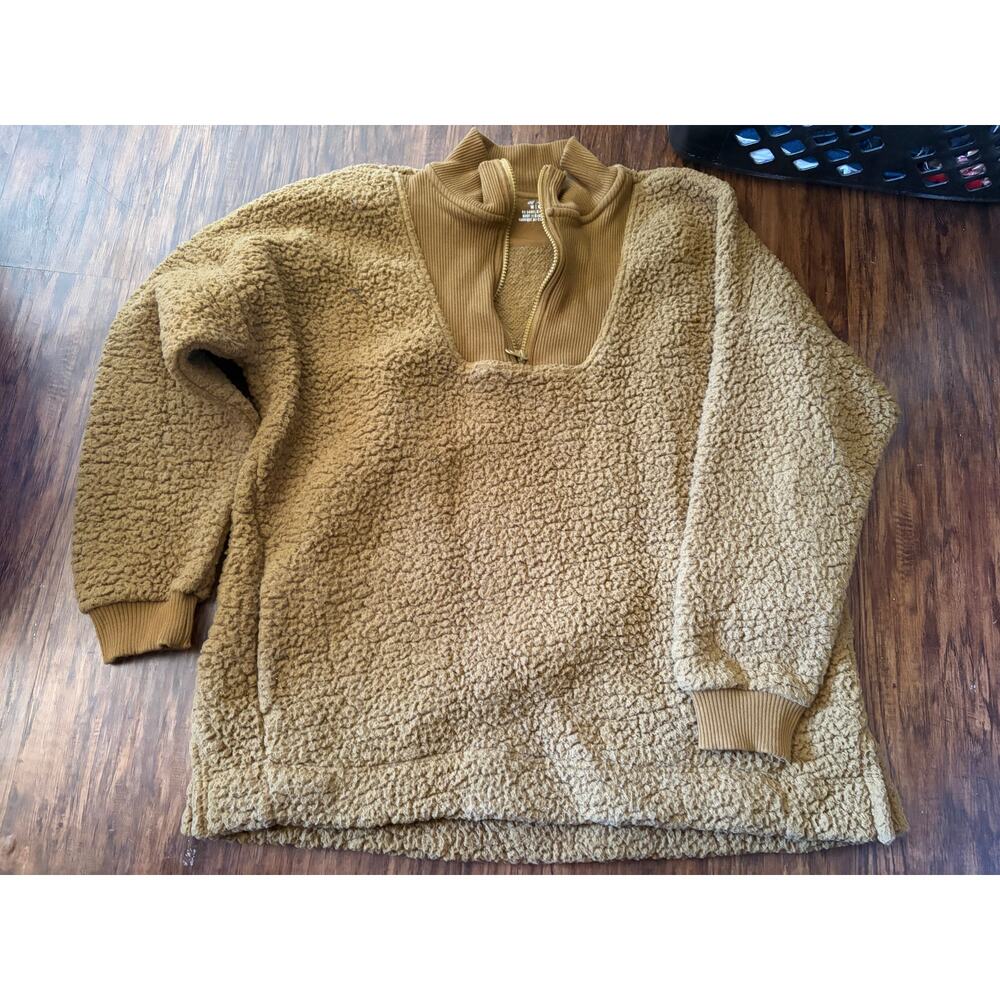 Aerie womens medium brown fleece pullover